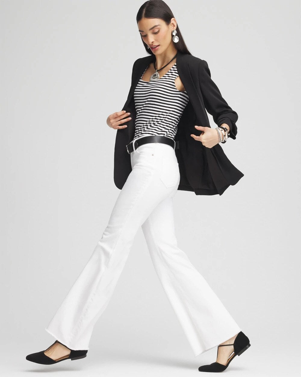 Chico's Girlfriend No Stain Frayed Flared Jeans