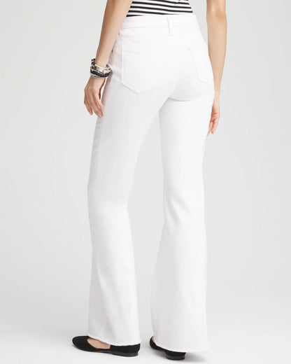 Chico's Girlfriend No Stain Frayed Flared Jeans