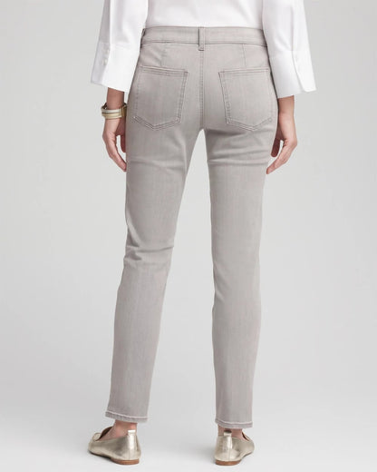 Chico's Silver Pull-On Slim Ankle Jeggings