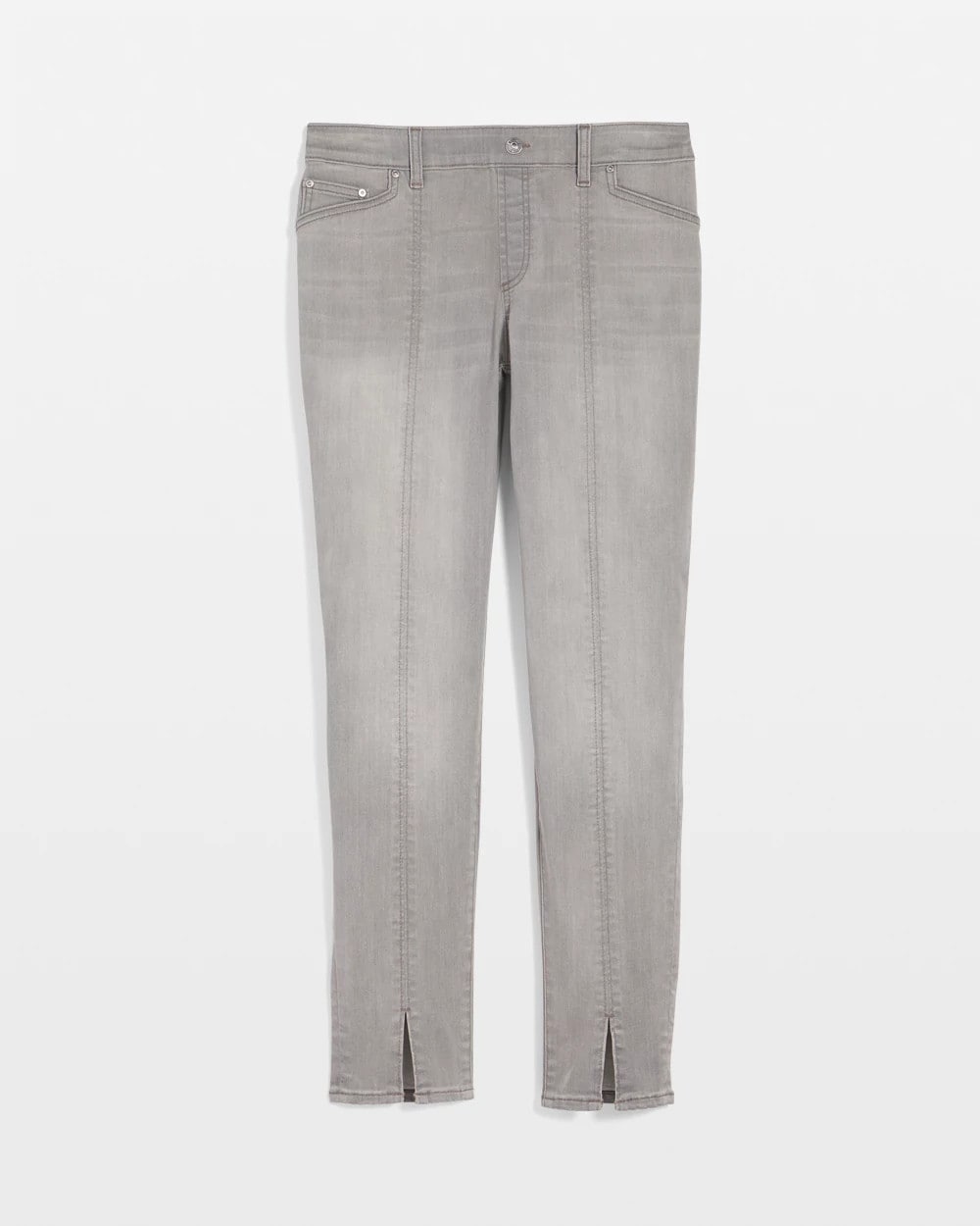 Chico's Silver Pull-On Slim Ankle Jeggings