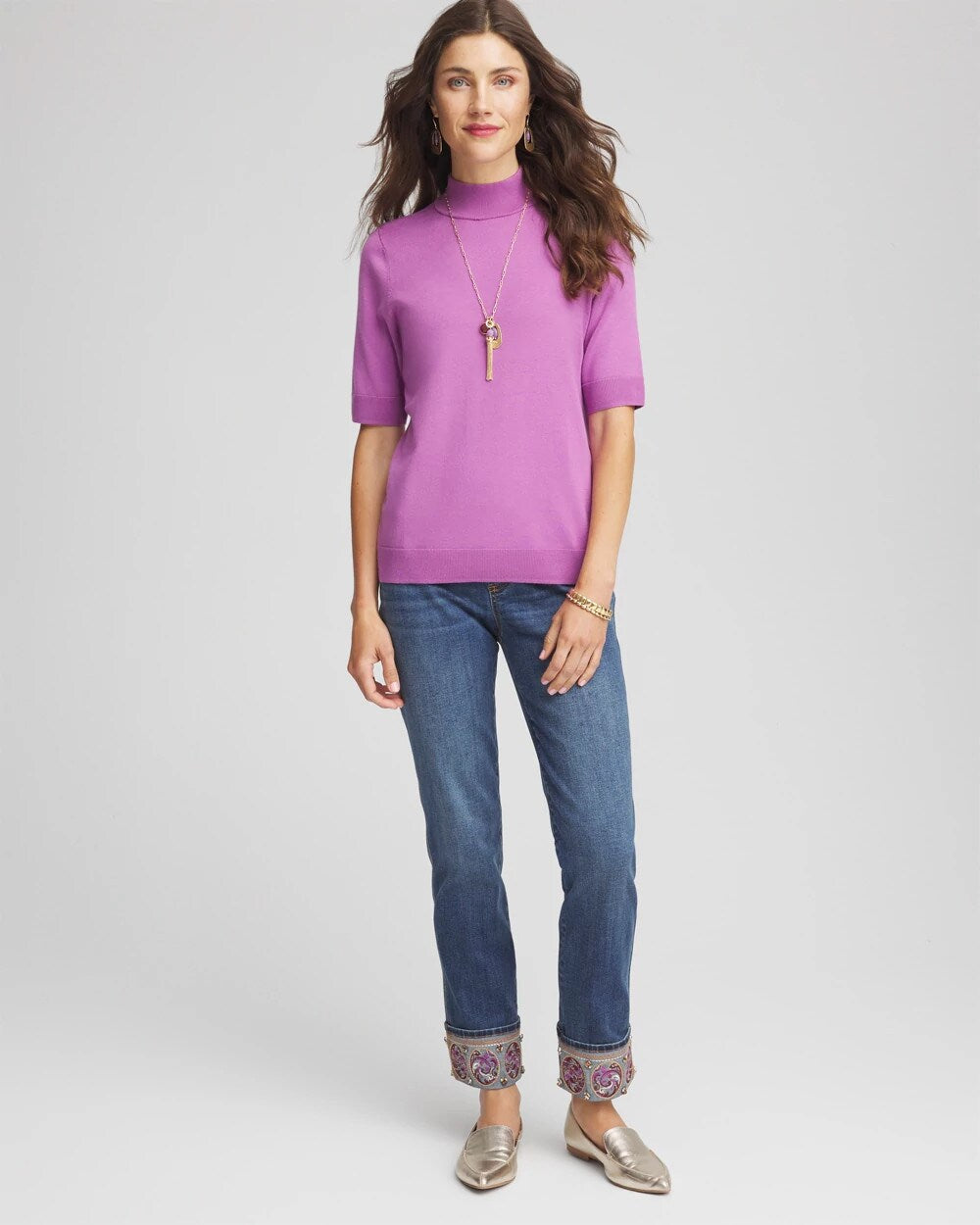 Chico's Embellished Pull-On Slim Ankle Jeggings