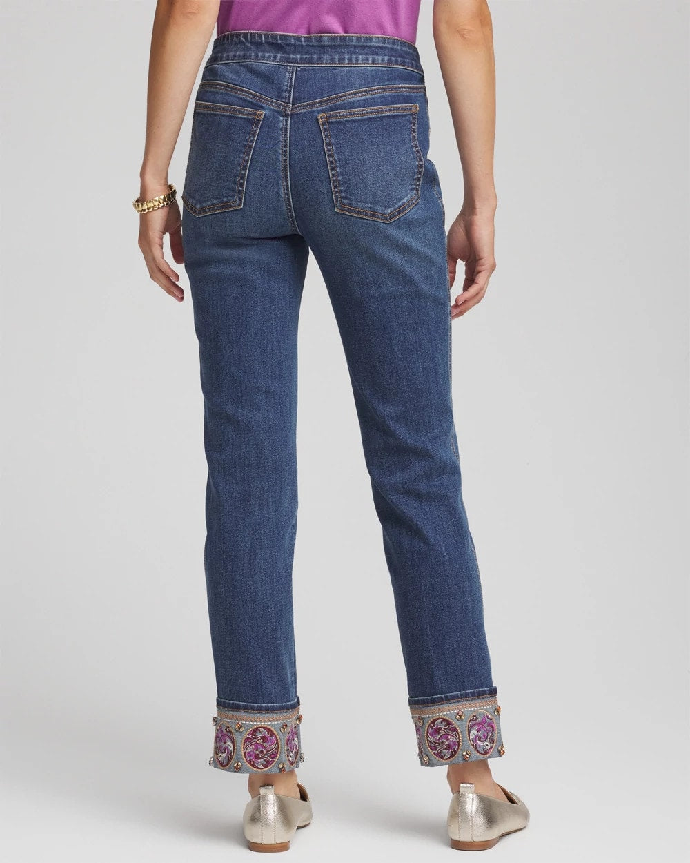 Chico's Embellished Pull-On Slim Ankle Jeggings