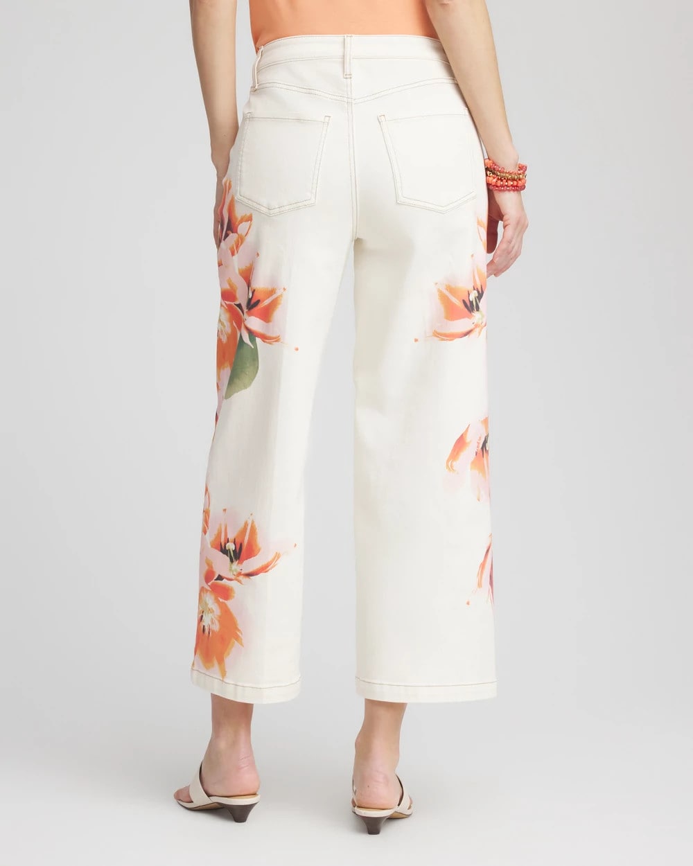 Chico's Floral High-Rise Wide-Leg Cropped Jeans