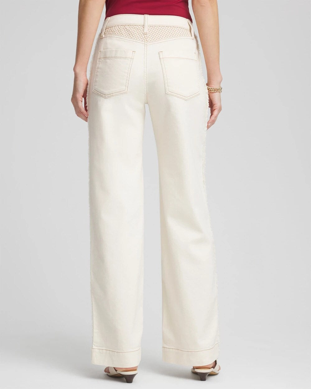 Chico's Sea Salt High-Rise Frayed Jeans
