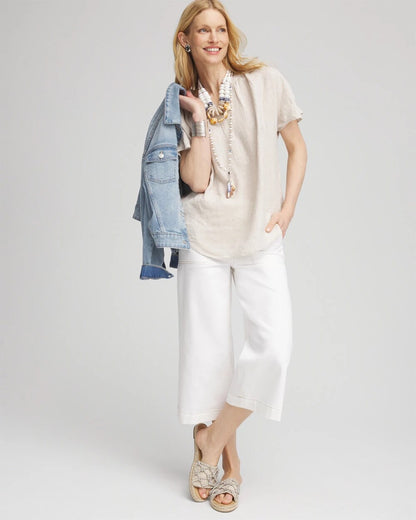 Chico's No Stain Pull-On Wide Capri Jeans