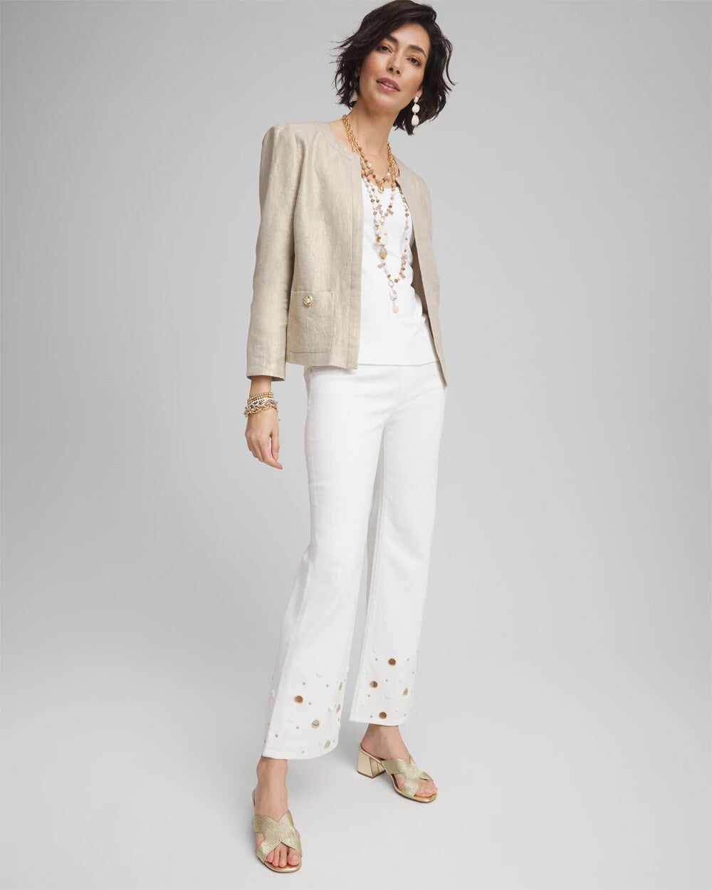 Chico's Pull-On Embellished Straight-Leg Cropped Jeans