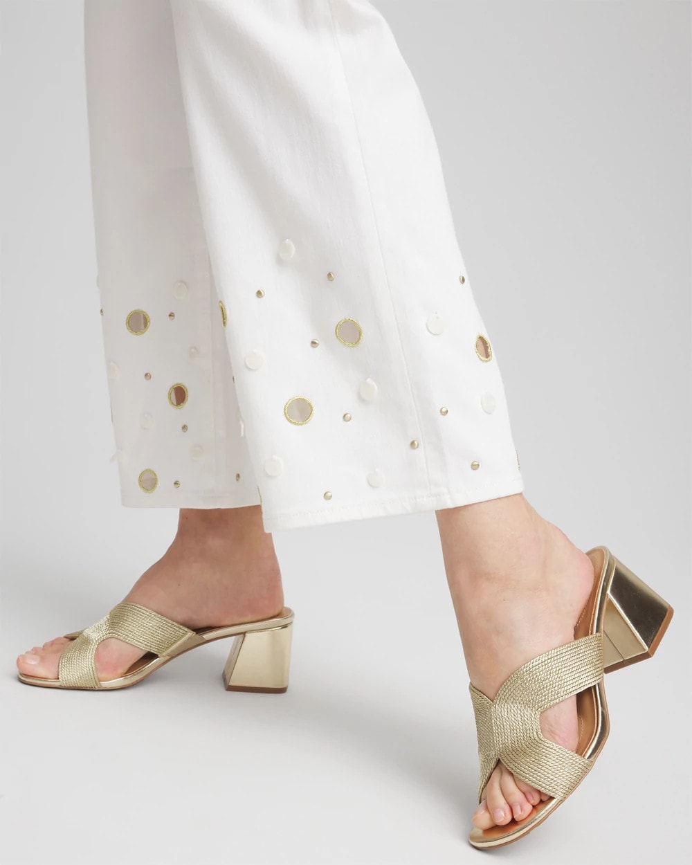 Chico's Pull-On Embellished Straight-Leg Cropped Jeans