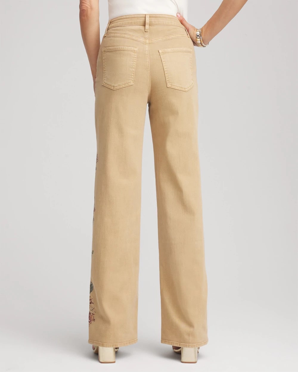 Chico's Embroidered High-Rise Wide-Leg Jeans