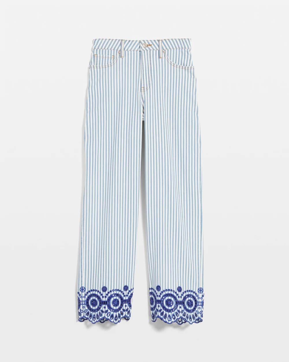 Chico's Eyelet High-Rise Wide Cropped Jeans