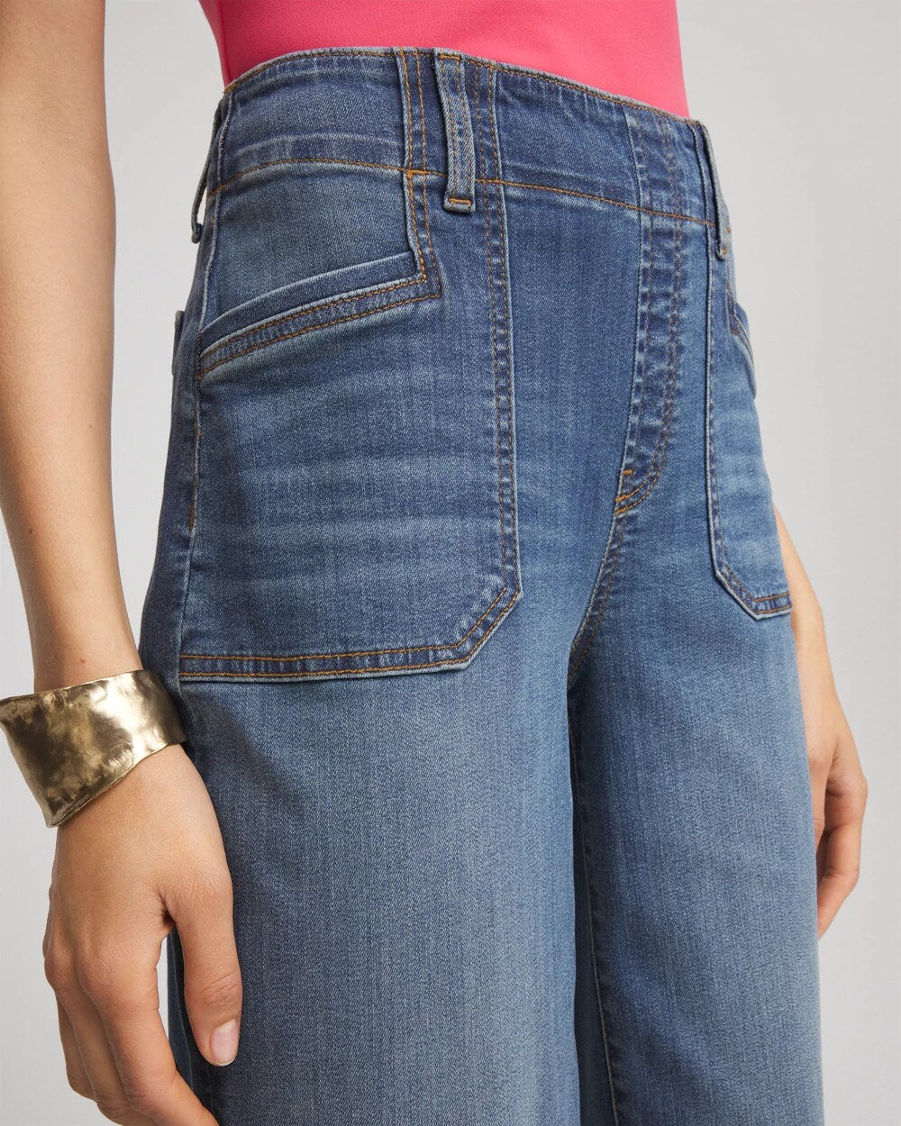 Chico's Pull-On Cropped Wide-Leg Frayed Jeans