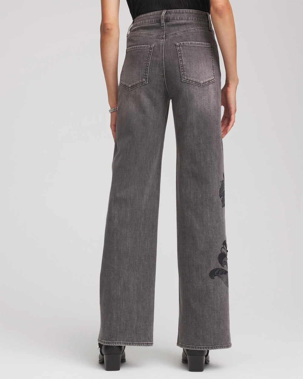 Chico's Printed High-Rise Wide-Leg Jean