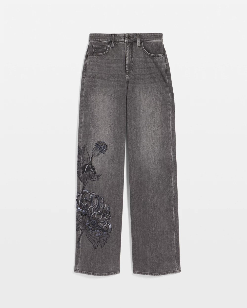Chico's Printed High-Rise Wide-Leg Jean