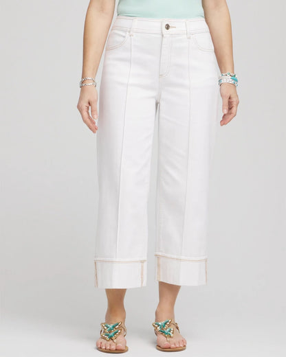 Chico's Pintuck High-Cuff Cropped Jeans