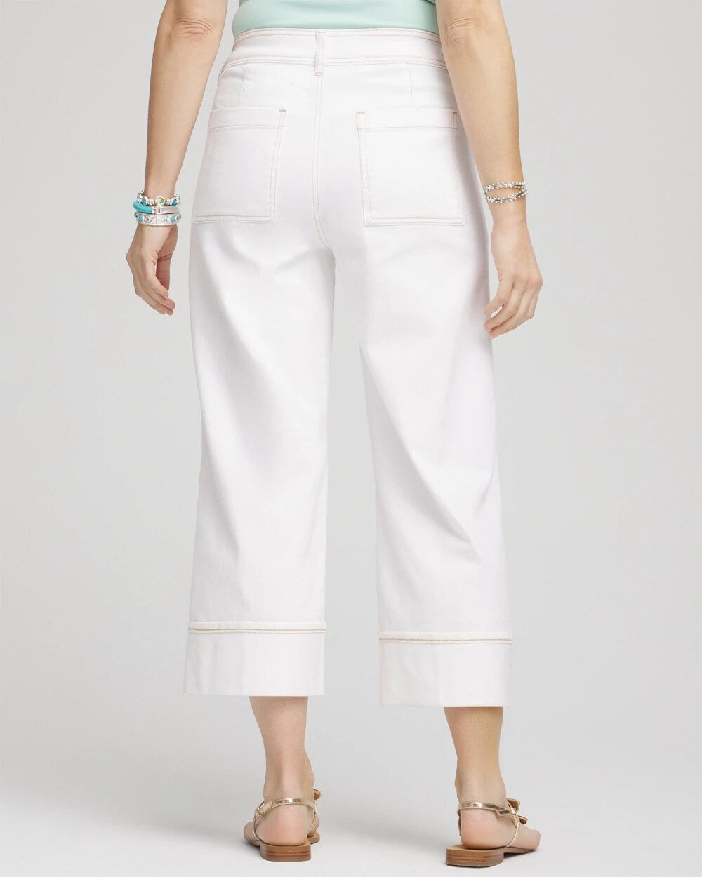 Chico's Pintuck High-Cuff Cropped Jeans