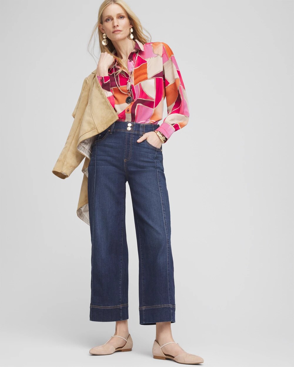 Chico's Pull-On Wide-Leg Cropped Jeans