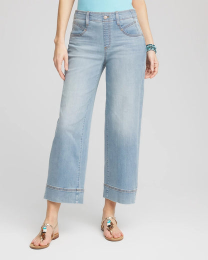 Chico's Pull-On Wide-Leg Cropped Jeans