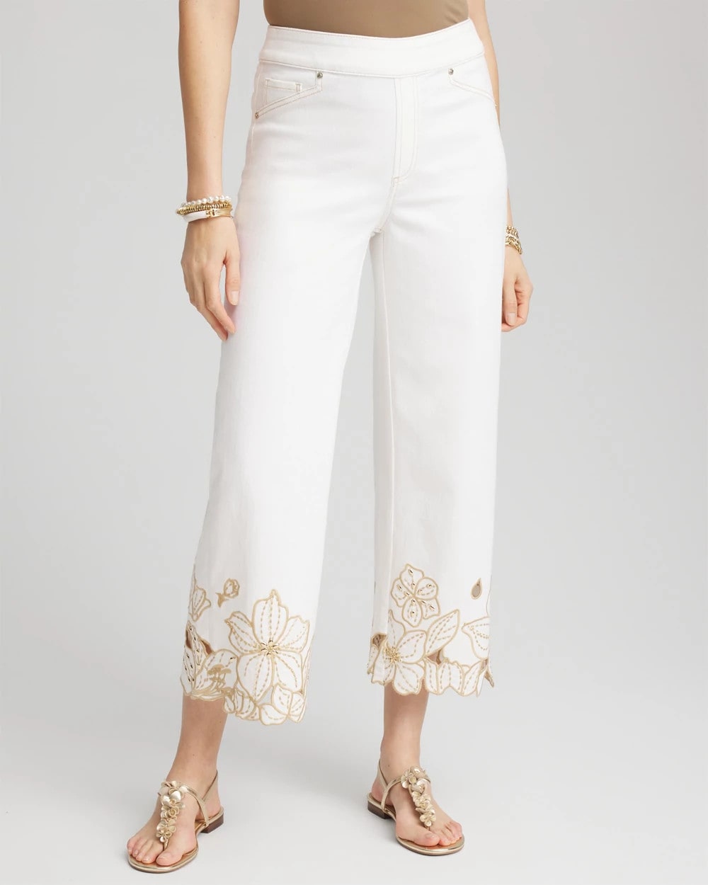 Chico's Pull-On Embellished Cropped Jeans