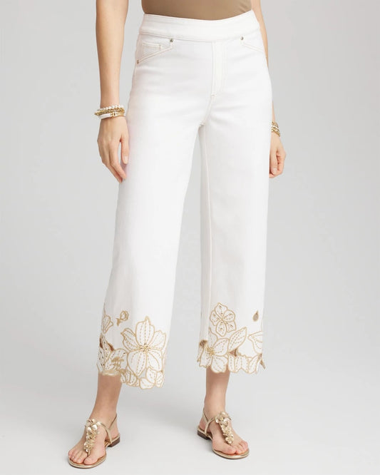 Chico's Pull-On Embellished Cropped Jeans