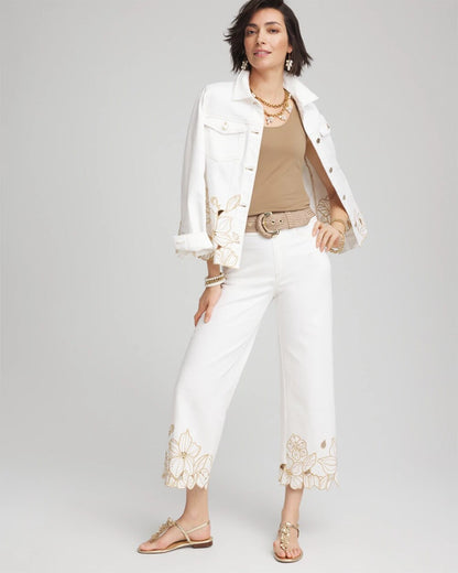Chico's Pull-On Embellished Cropped Jeans