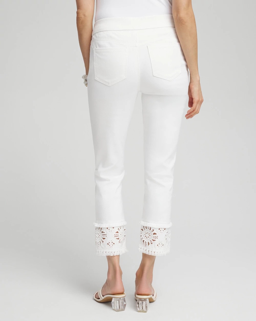 Chico's No Stain Embellished Pull-on Cropped Jeans