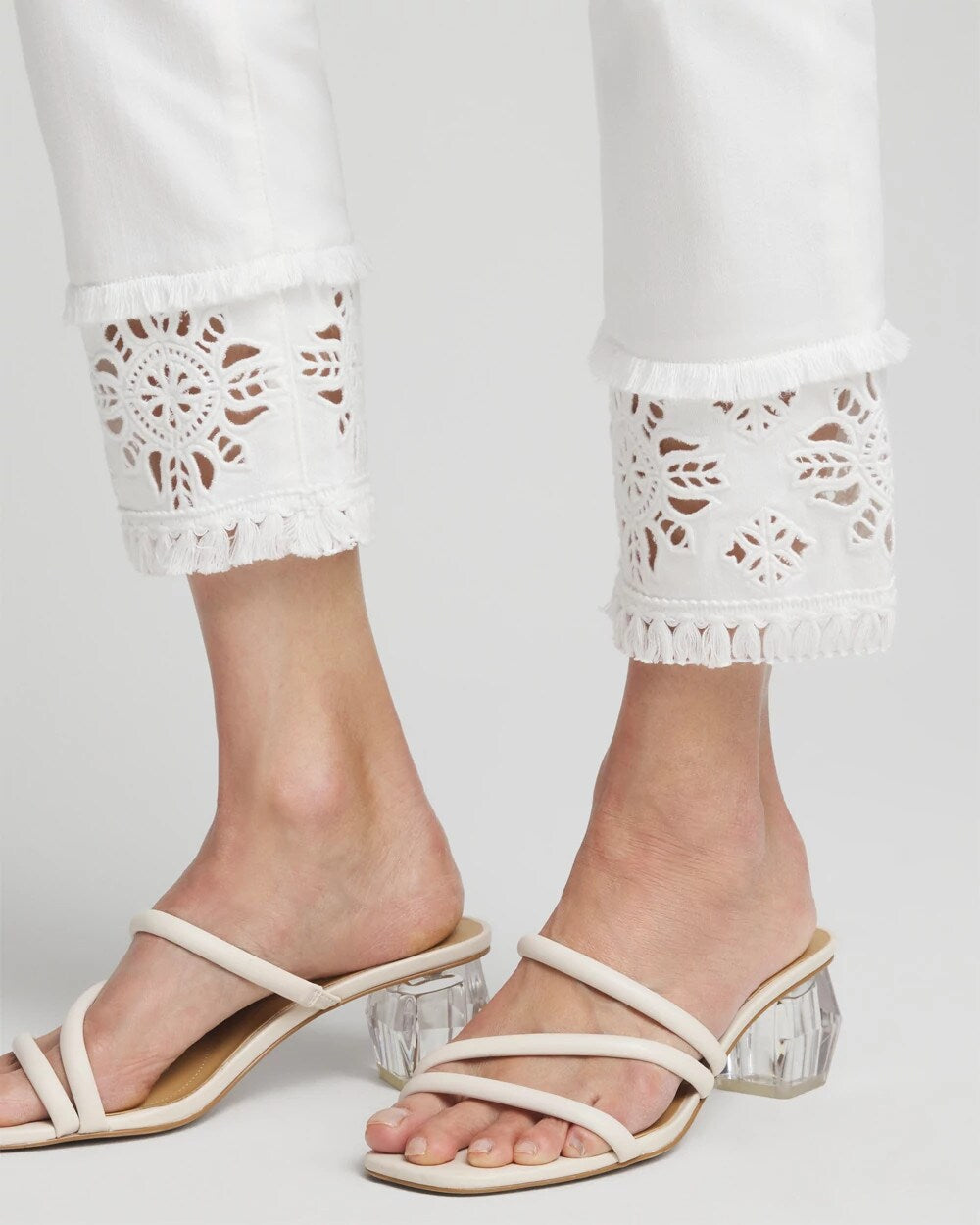 Chico's No Stain Embellished Pull-on Cropped Jeans