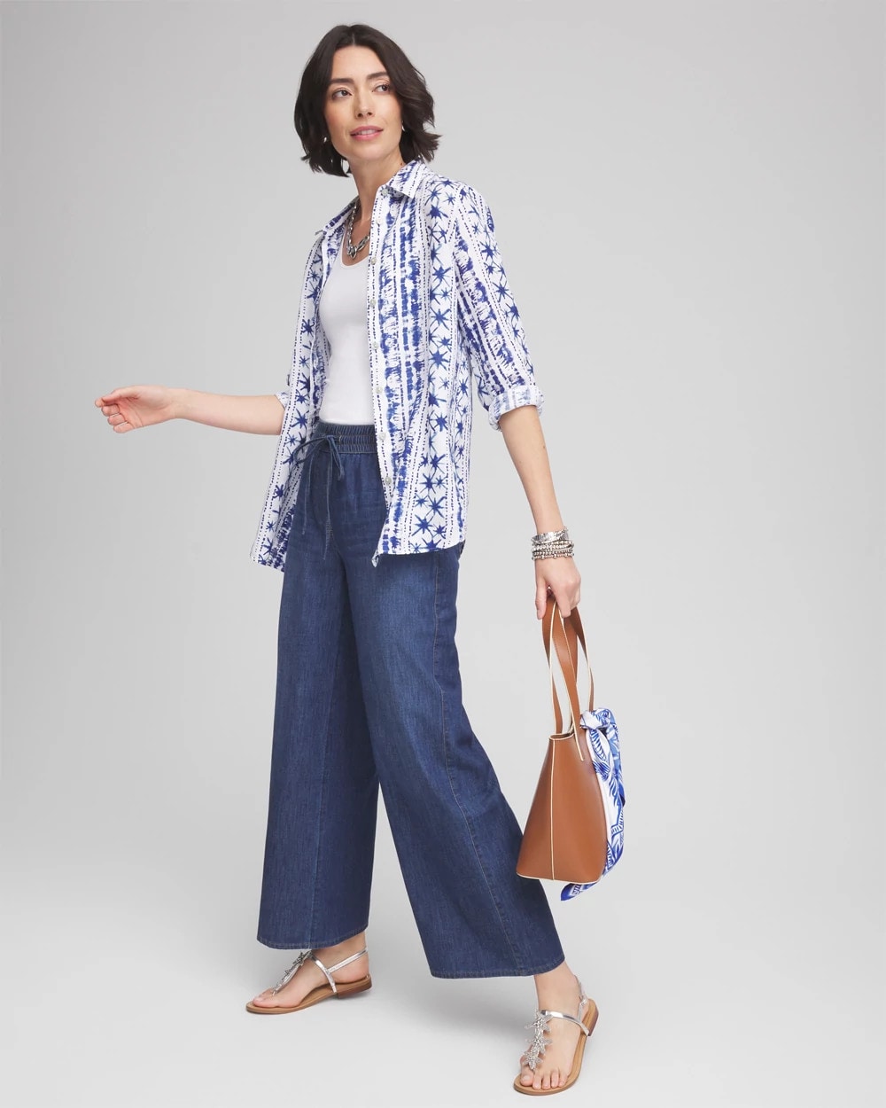 Chico's Lightweight Drawstring Ankle Jeans