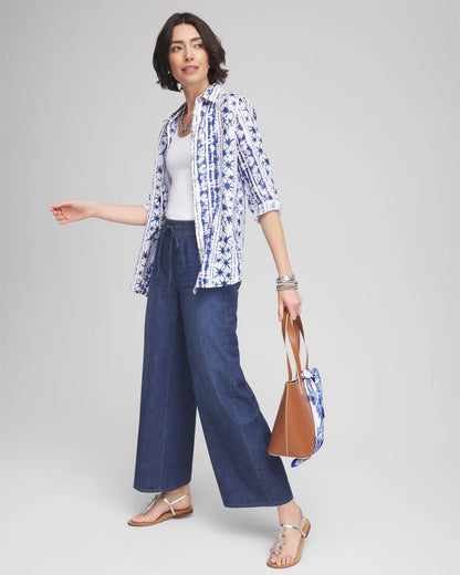 Chico's Lightweight Drawstring Ankle Jeans