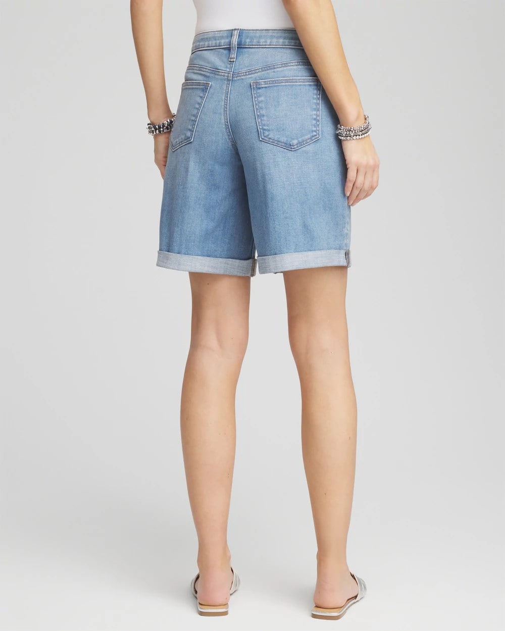 Chico's Girlfriend Cuffed Swing Denim Shorts