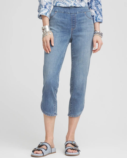 Chico's Pull-On Dolphin-Hemmed Capri Jeans