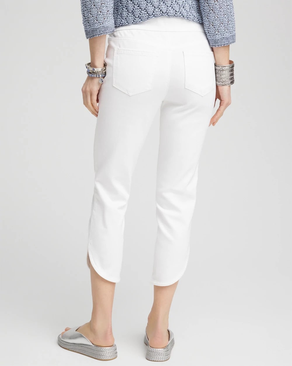 Chico's No Stain Pull-On Dolphin-Hem Capri Jeans