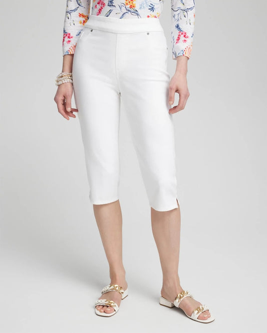 Chico's No-Stain 17" Pull-on Denim Capris