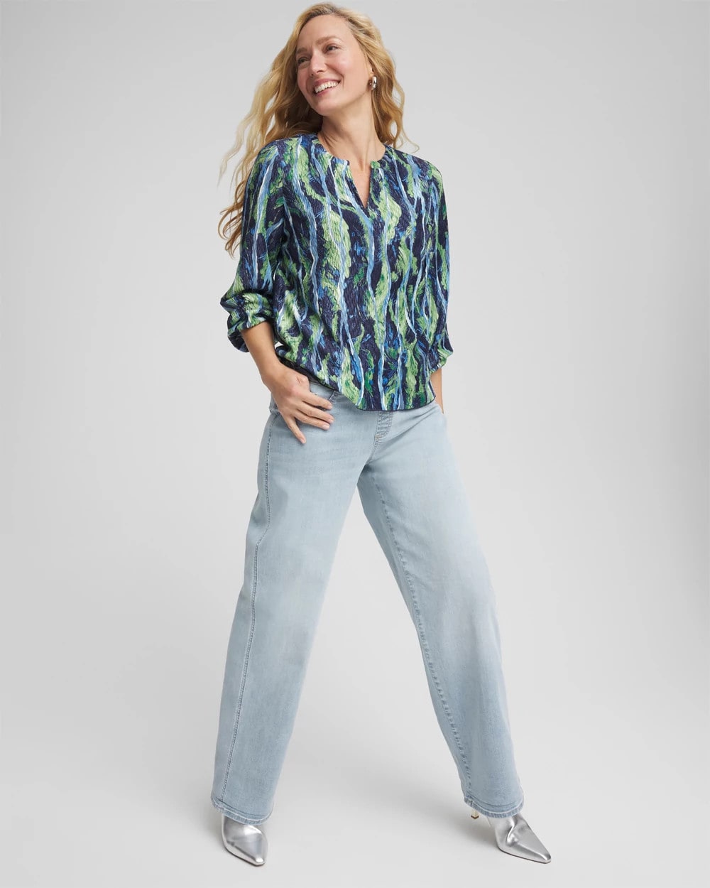 Chico's Petite Pull-On Wide-Leg Jeans
