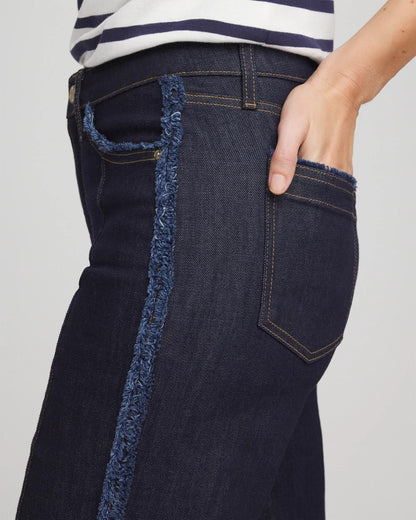 Chico's Petite Frayed High-Rise Wide-Leg Jeans
