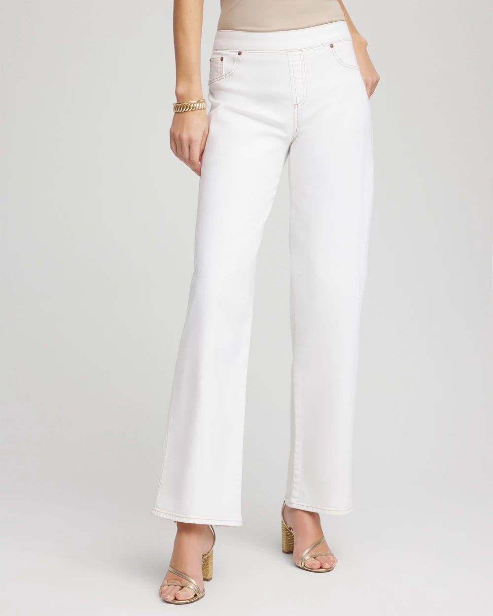 Chico's Petite Seeded Pull-On Wide-Leg Jeans