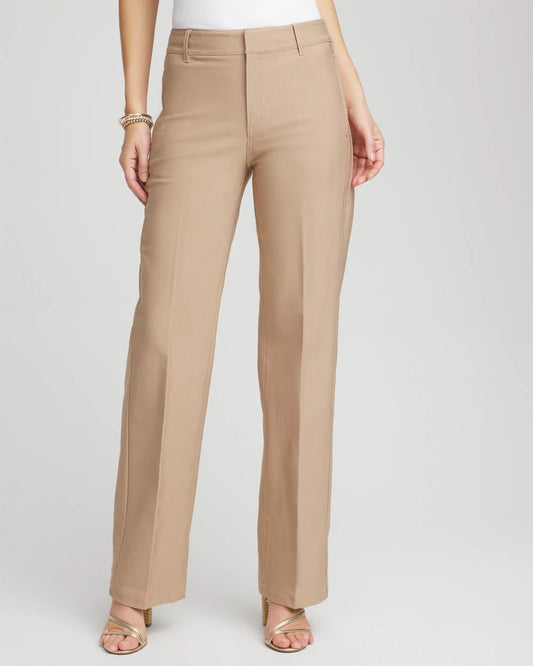 Chico's Cotton Straight-Leg Trousers