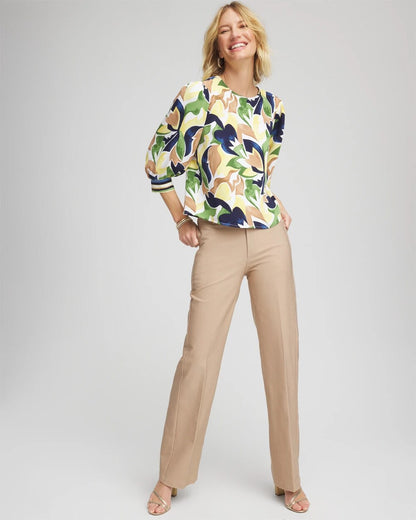 Chico's Cotton Straight-Leg Trousers