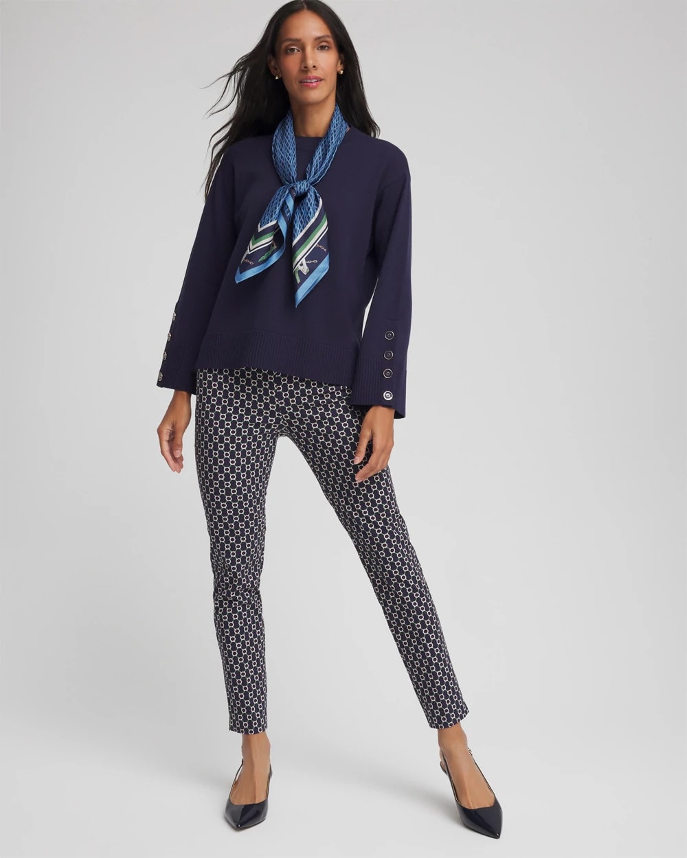 Chico's Brigitte™ Chain Connection Slim Ankle Pants