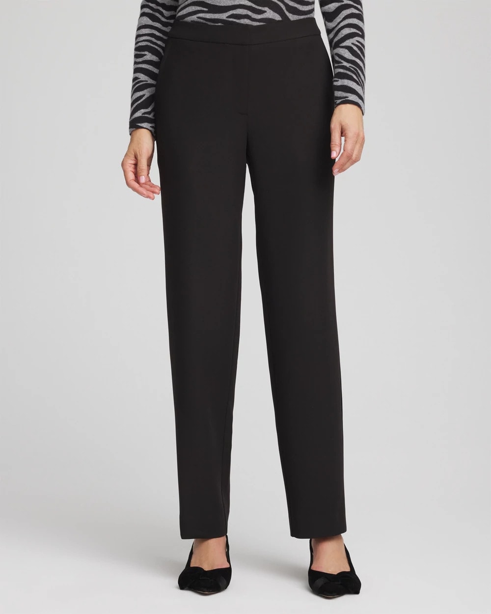 Chico's Textured Straight Tapered Ankle Pants