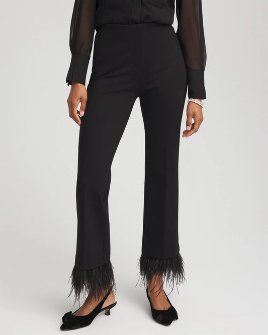 Chico's Juliet Feathered Flared Cropped Pants