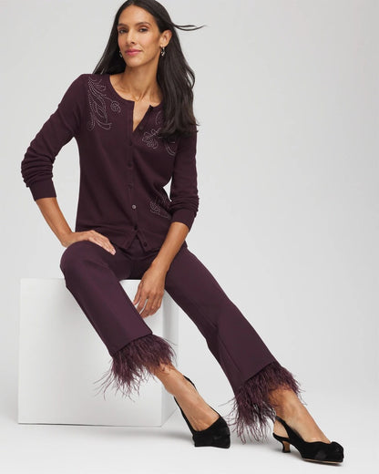 Chico's Juliet Feathered Flared Cropped Pants