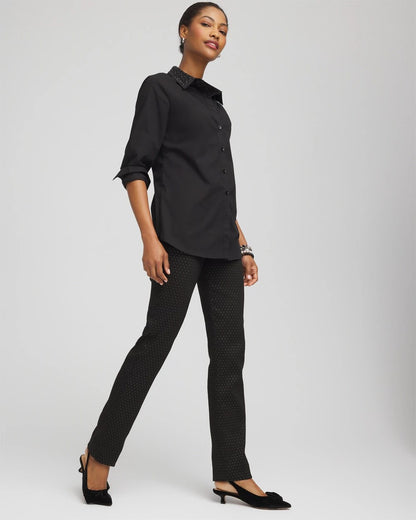 Chico's Brigitte™ Slim Full-Length Jacquard Pants