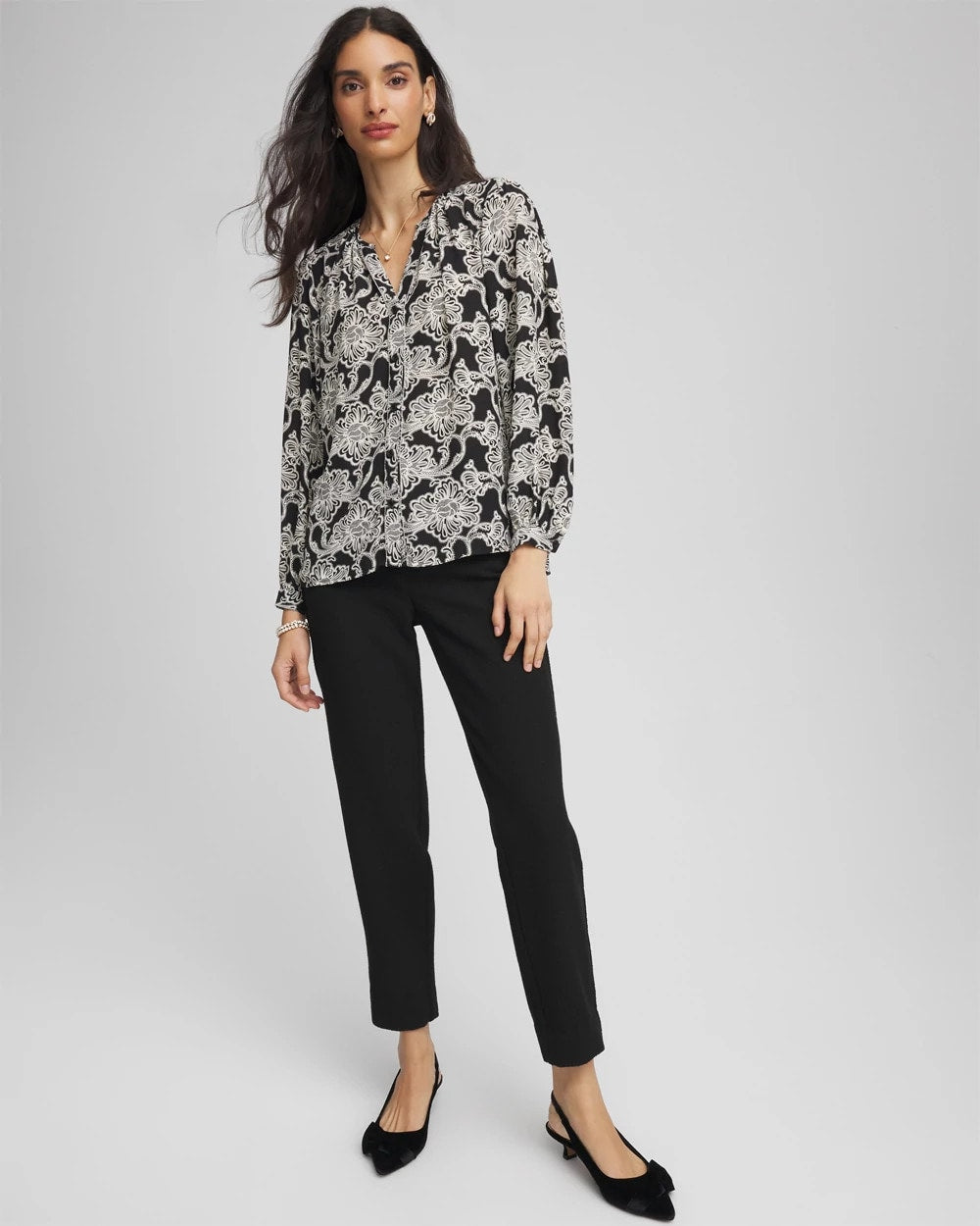 Chico's Matelassé Slim Tapered Ankle Pants