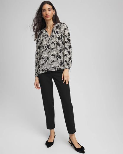 Chico's Matelassé Slim Tapered Ankle Pants
