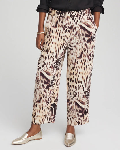 Chico's Bengal Marks Crepe Pull-On Ankle Pants