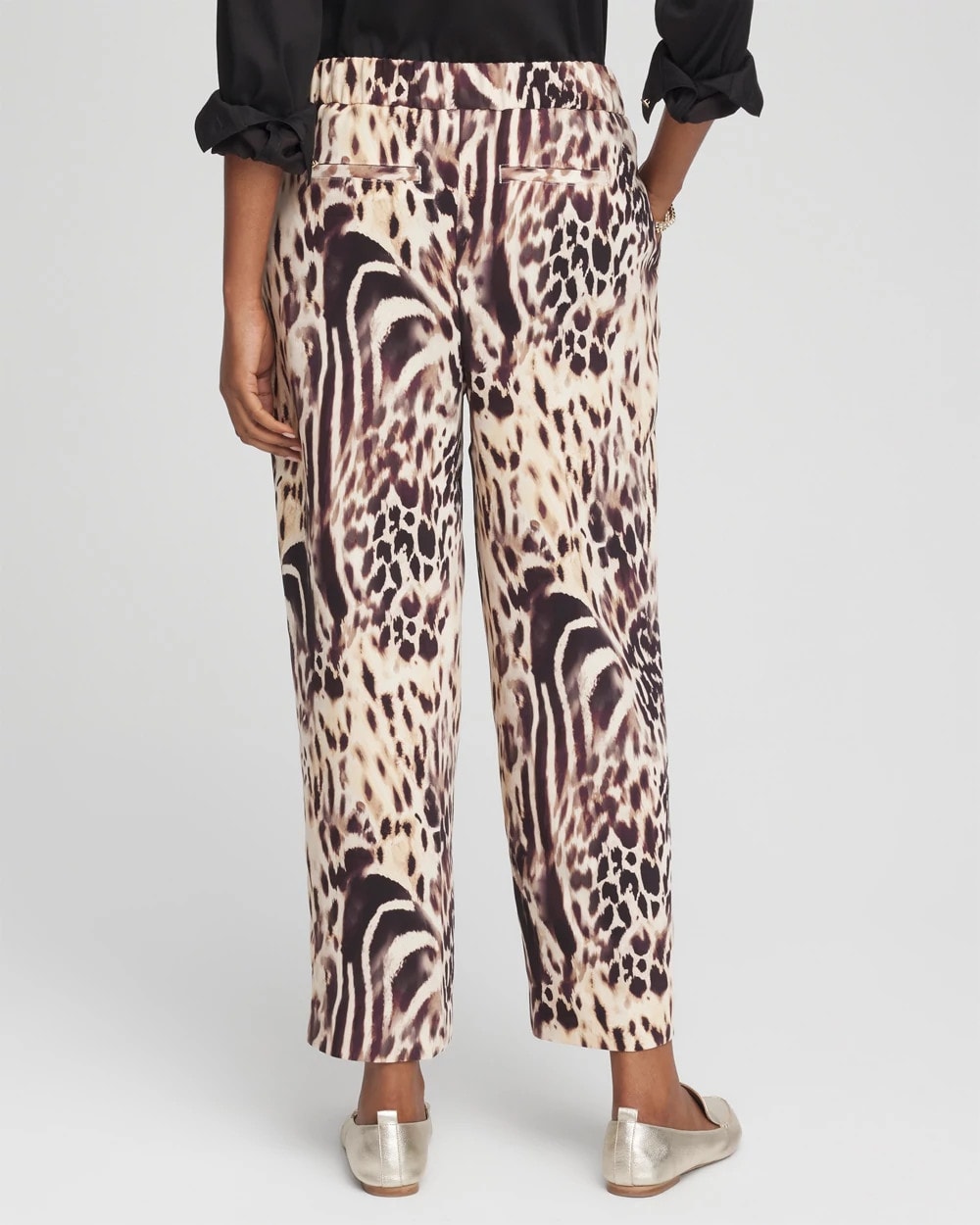 Chico's Bengal Marks Crepe Pull-On Ankle Pants
