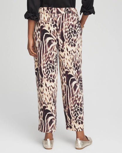 Chico's Bengal Marks Crepe Pull-On Ankle Pants