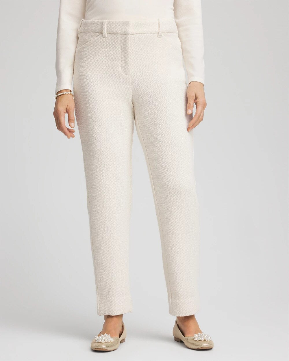 Chico's Matelassé Slim Tapered Ankle Pants