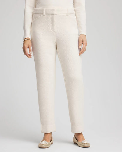 Chico's Matelassé Slim Tapered Ankle Pants