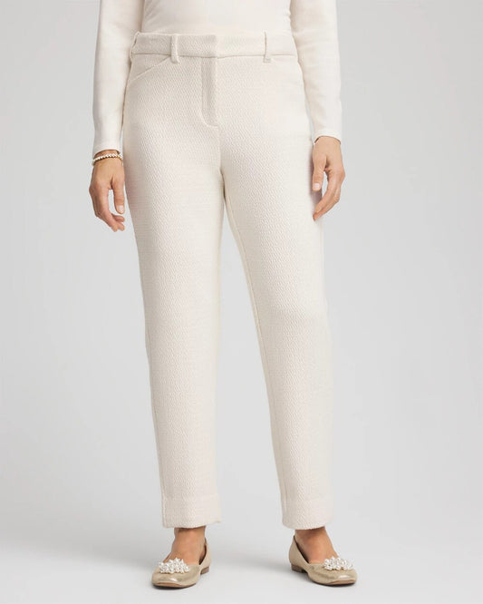 Chico's Matelassé Slim Tapered Ankle Pants