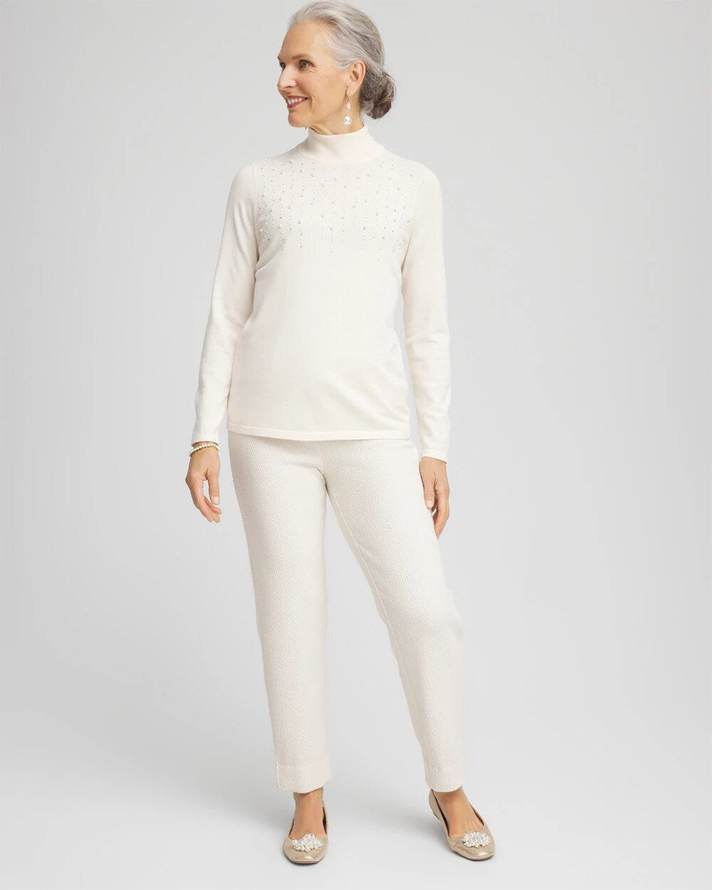 Chico's Matelassé Slim Tapered Ankle Pants